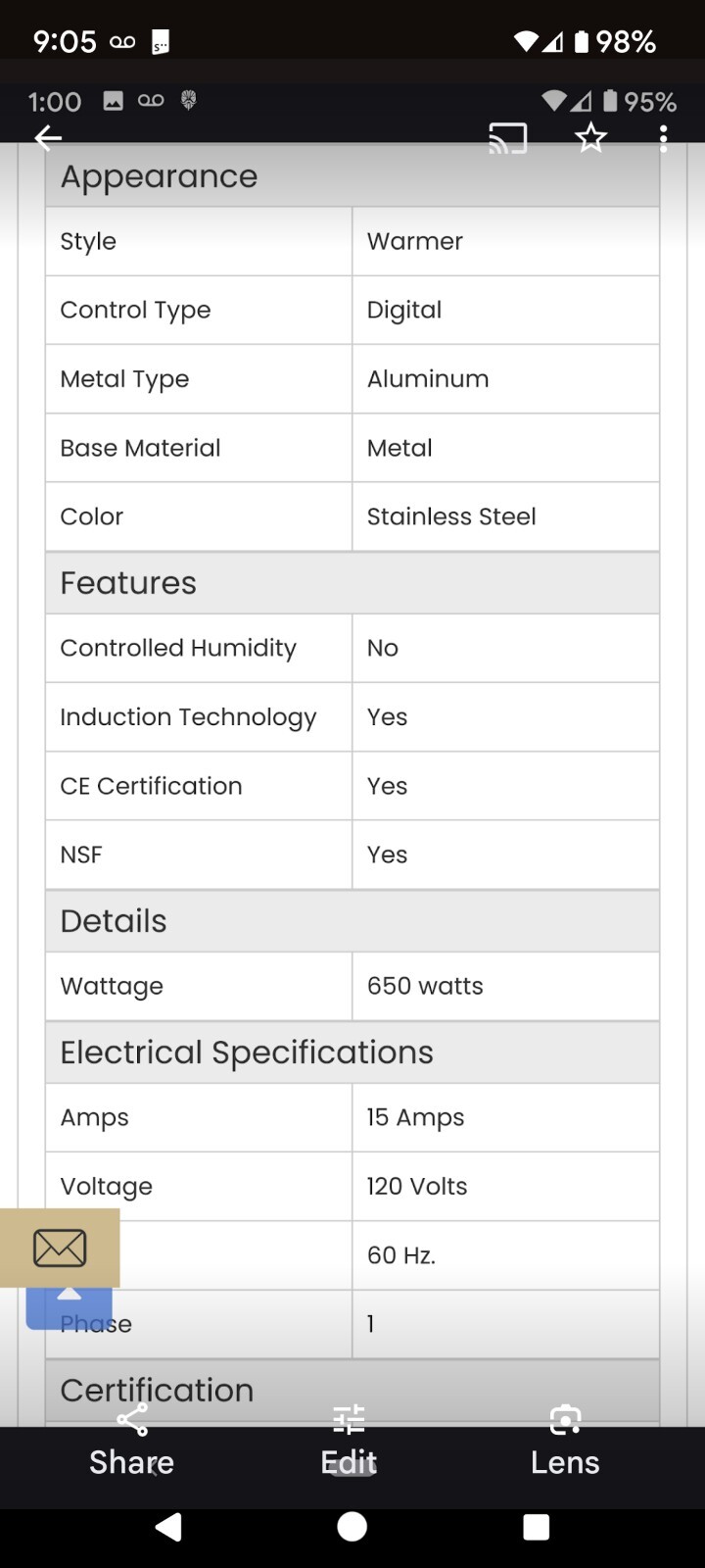 CookTek Induction Warmer