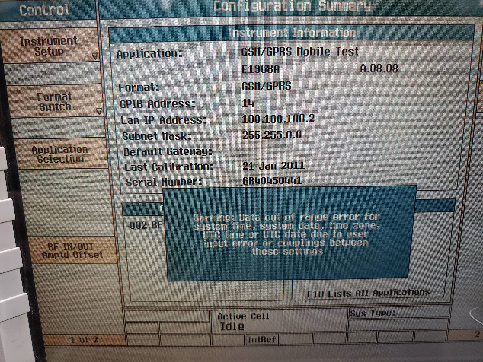 AGILENT E5515B 8960 Series Wireless Communication Test Set Opt 002