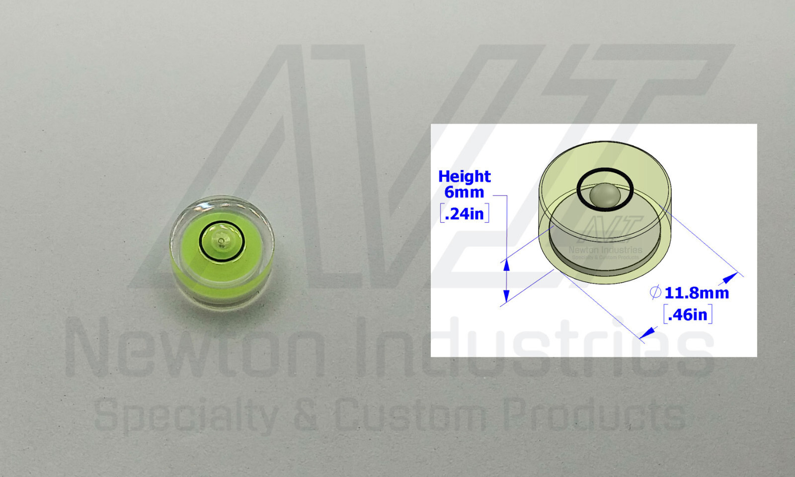 4pcs Acrylic Ø11.8x6mm Round Bullseye Spirit Bubble Level Sens:  ±2° in circle
