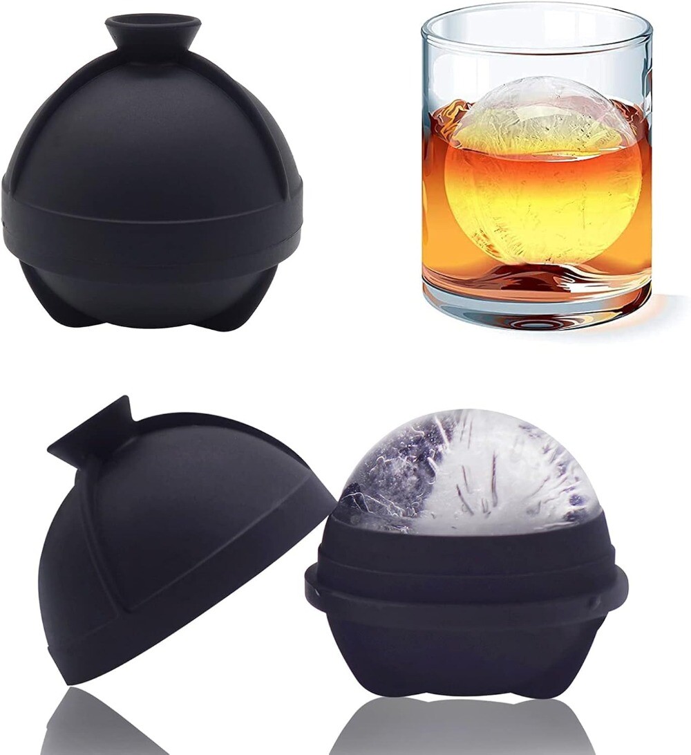 1-3pcs Ice Ball Molds Round Ice Cube Molds Sphere Ice Molds with Built-in Funnel