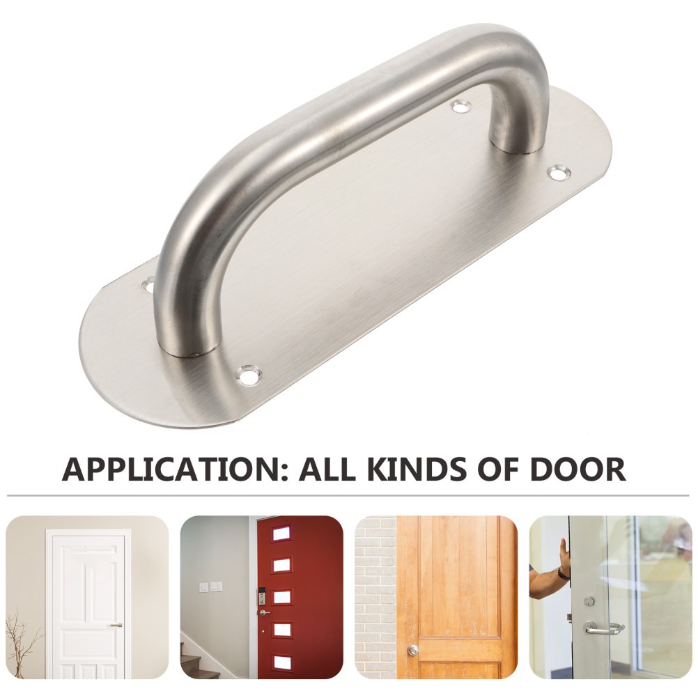 Stainless Steel Door Handle Pull Plate Commercial Door Handle Puller (Silver)