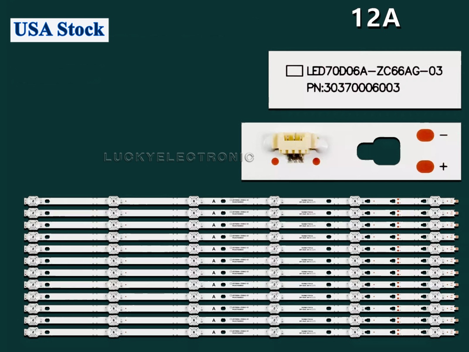 12A LED Strips For ONN 100012588 100068378 30370006003D 30370006011D LT-70MAW795