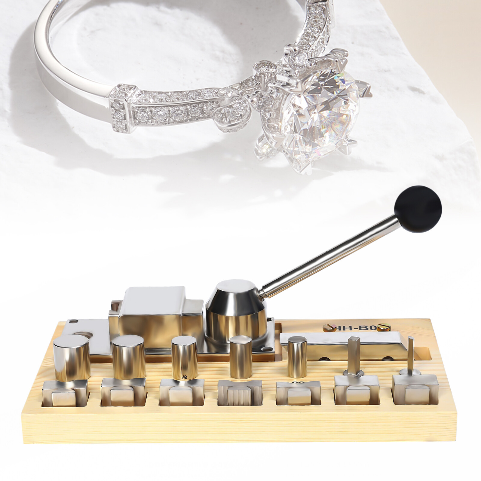 Making Jewelry Ring Bender Tool Hand Crank Ring Bracelet Press Bending Machine