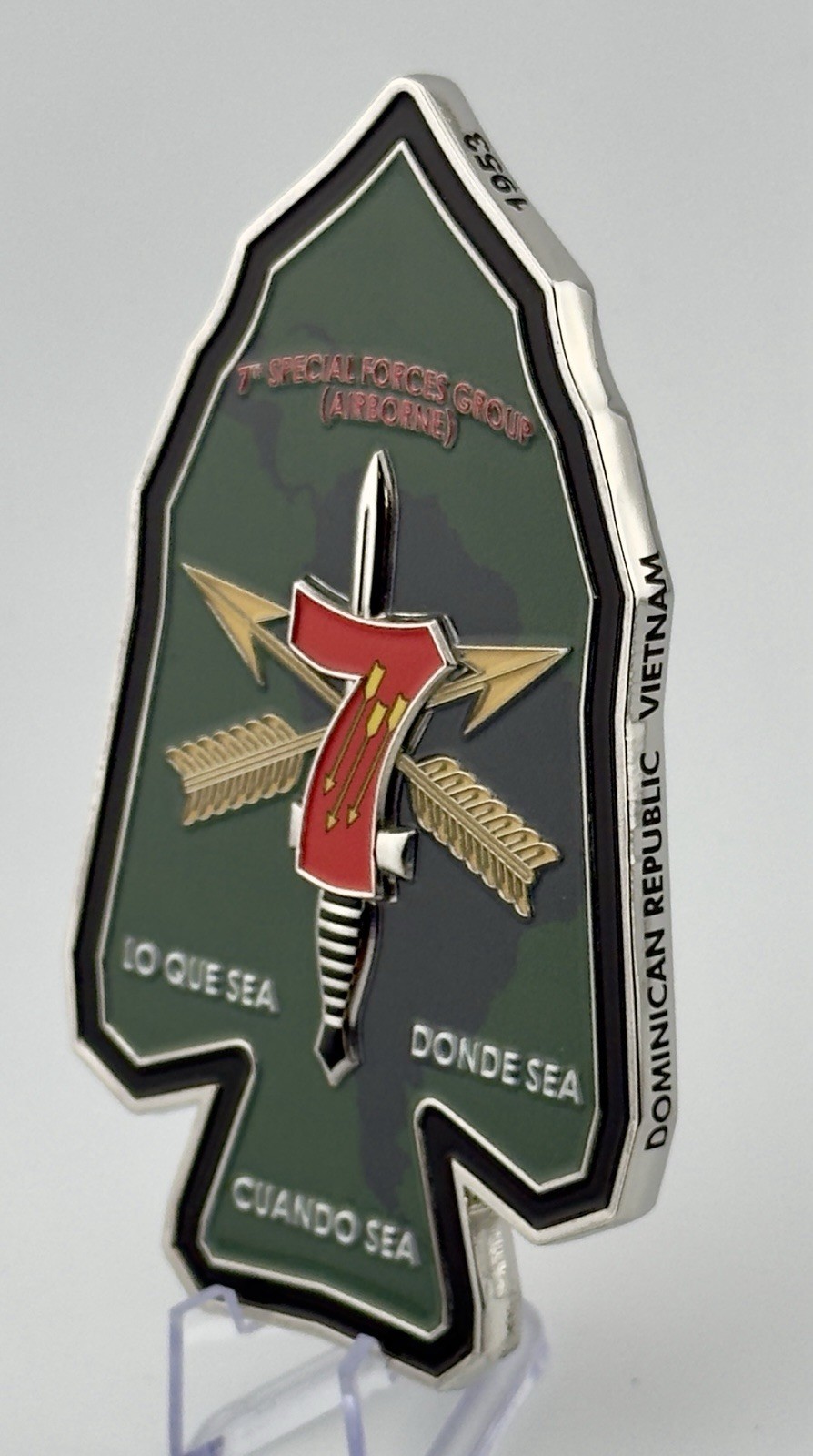 7th Special Forces Group Airborne Red Empire Arrowhead Challenge Coin SFG SF SOF