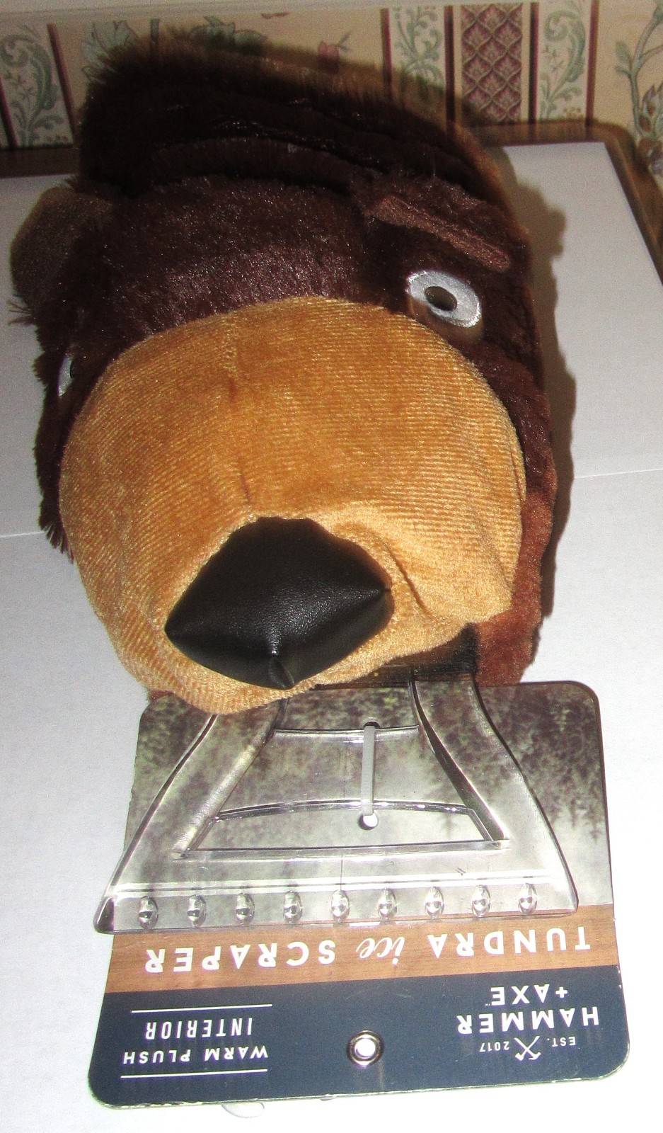 NWT Window Ice Scraper HAMMER + AXE ~ Tundra Plush Bear Beaver Head