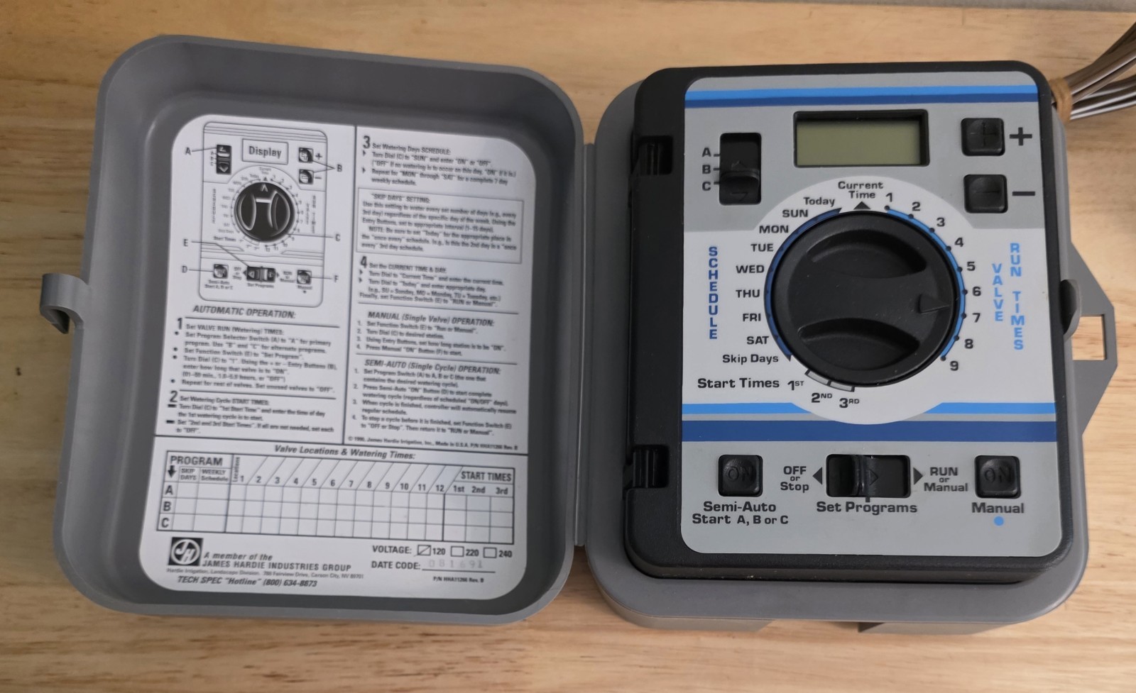 HARDIE Irrigation RAIN DIAL Zone Sprinkler Control Timer HHA11266 W/ POWER CORD