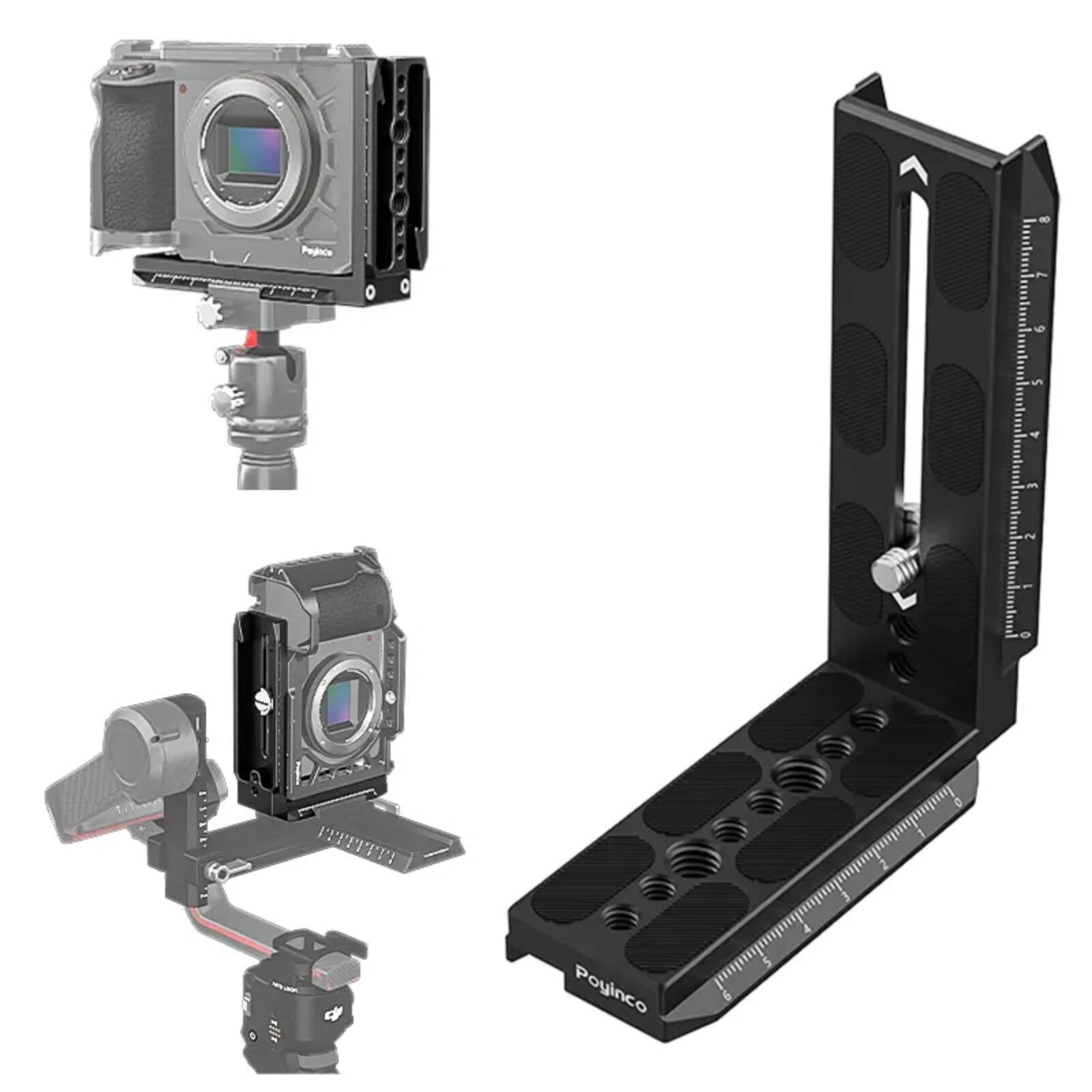 L Bracket Quick Release Plate for DJI RS4 RS3 RS2 Gimbal Arca Swiss Mount