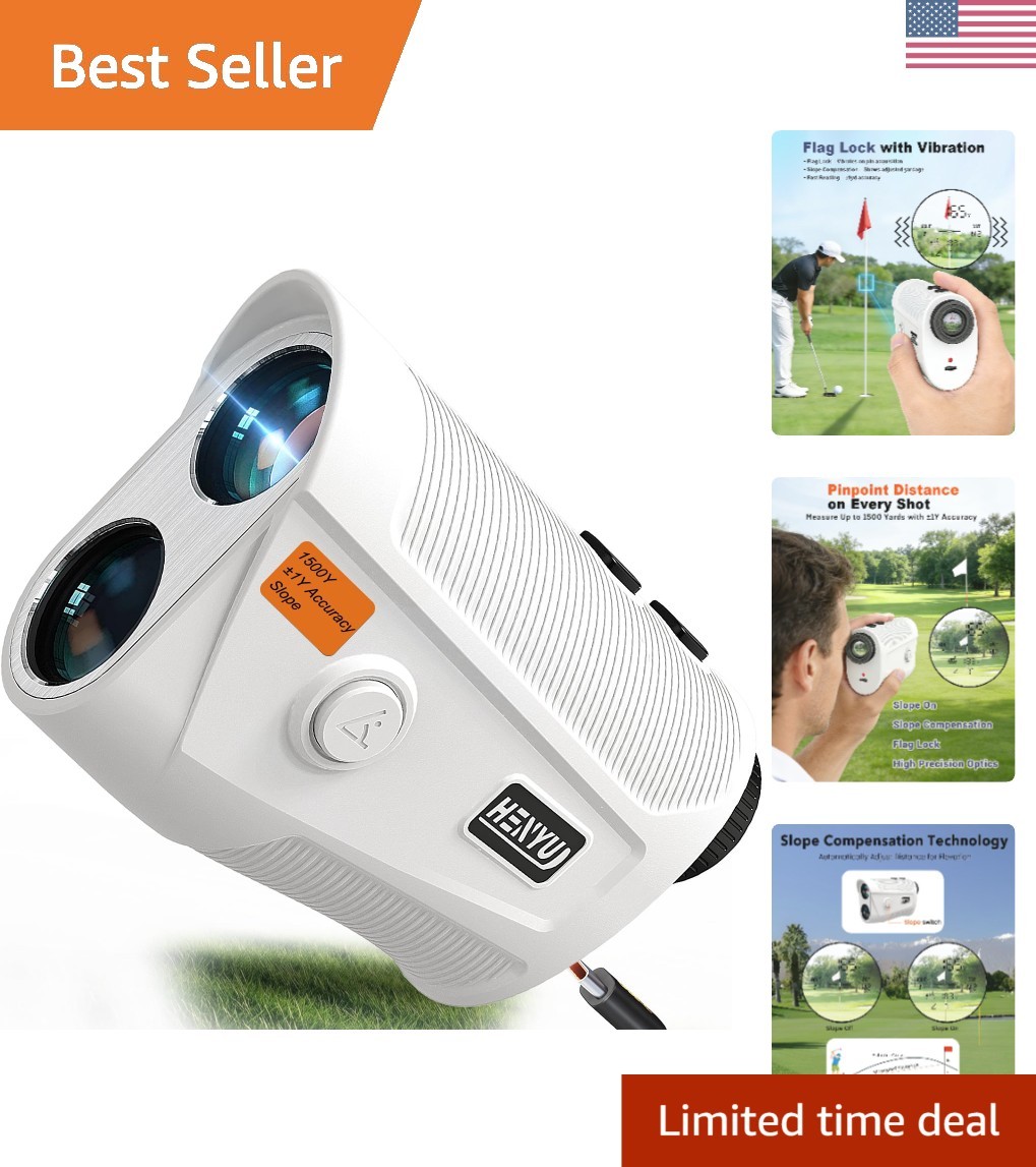 Compact Golf Rangefinder with Magnetic Strip - 1500 Yards, 7X Optics, Waterproof