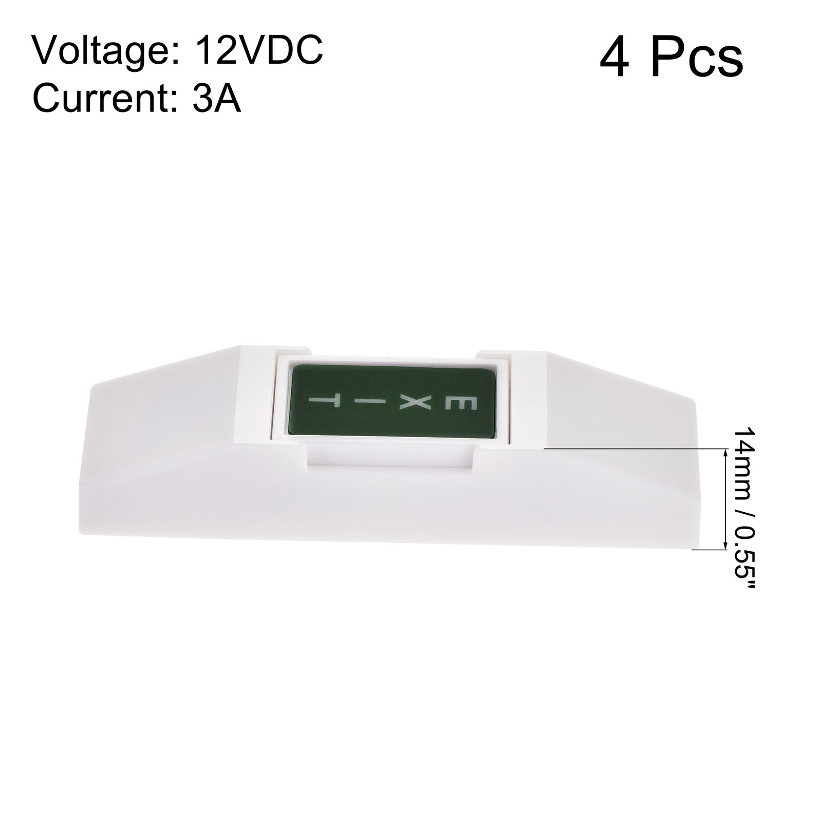 4 x Push to Exit Button Release Switch Door Access Control PC Panel 12V 3A White