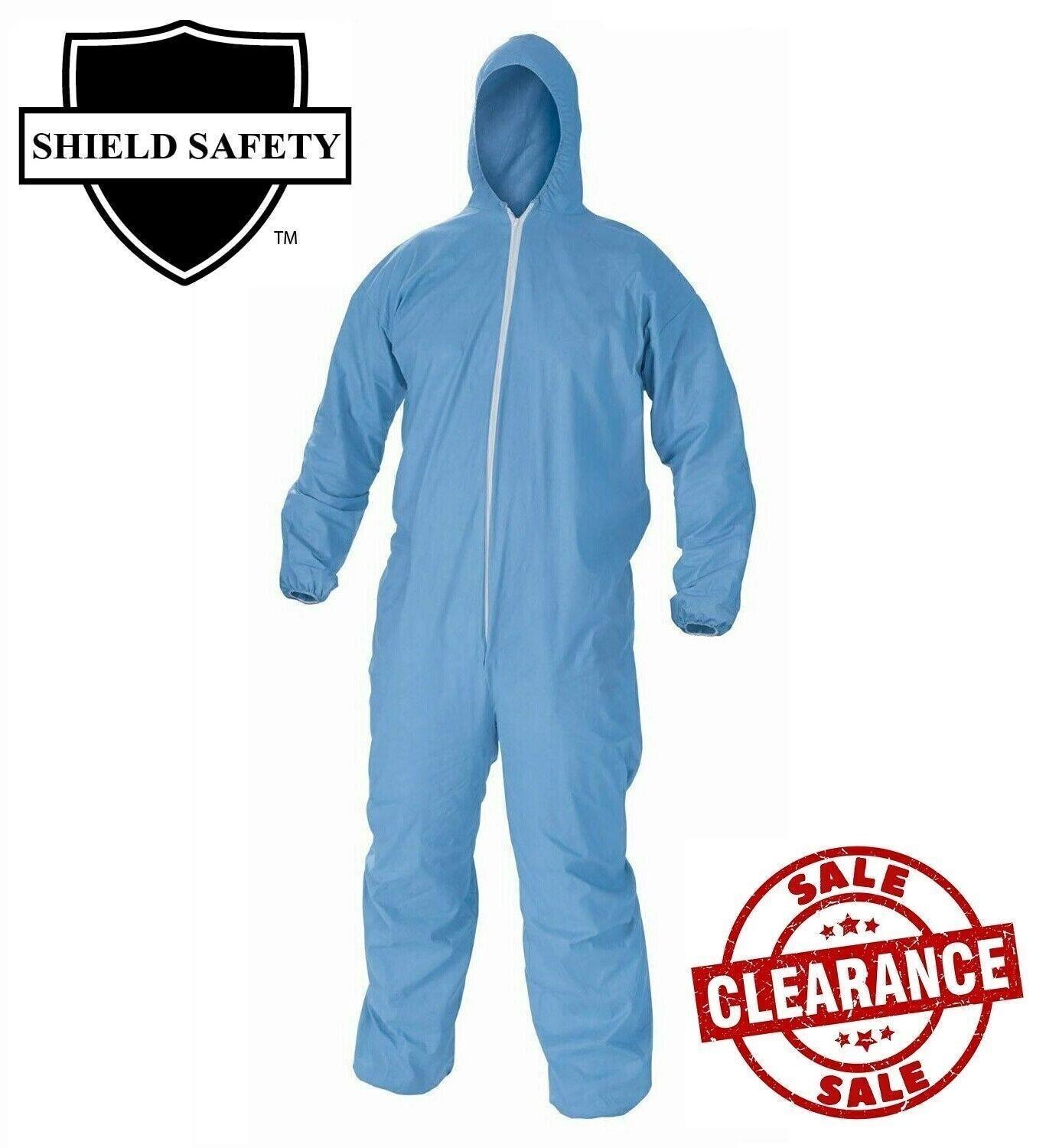 25 Pieces - Polyethylene Coverall Spun-Bonded Blue Color, Size: Medium