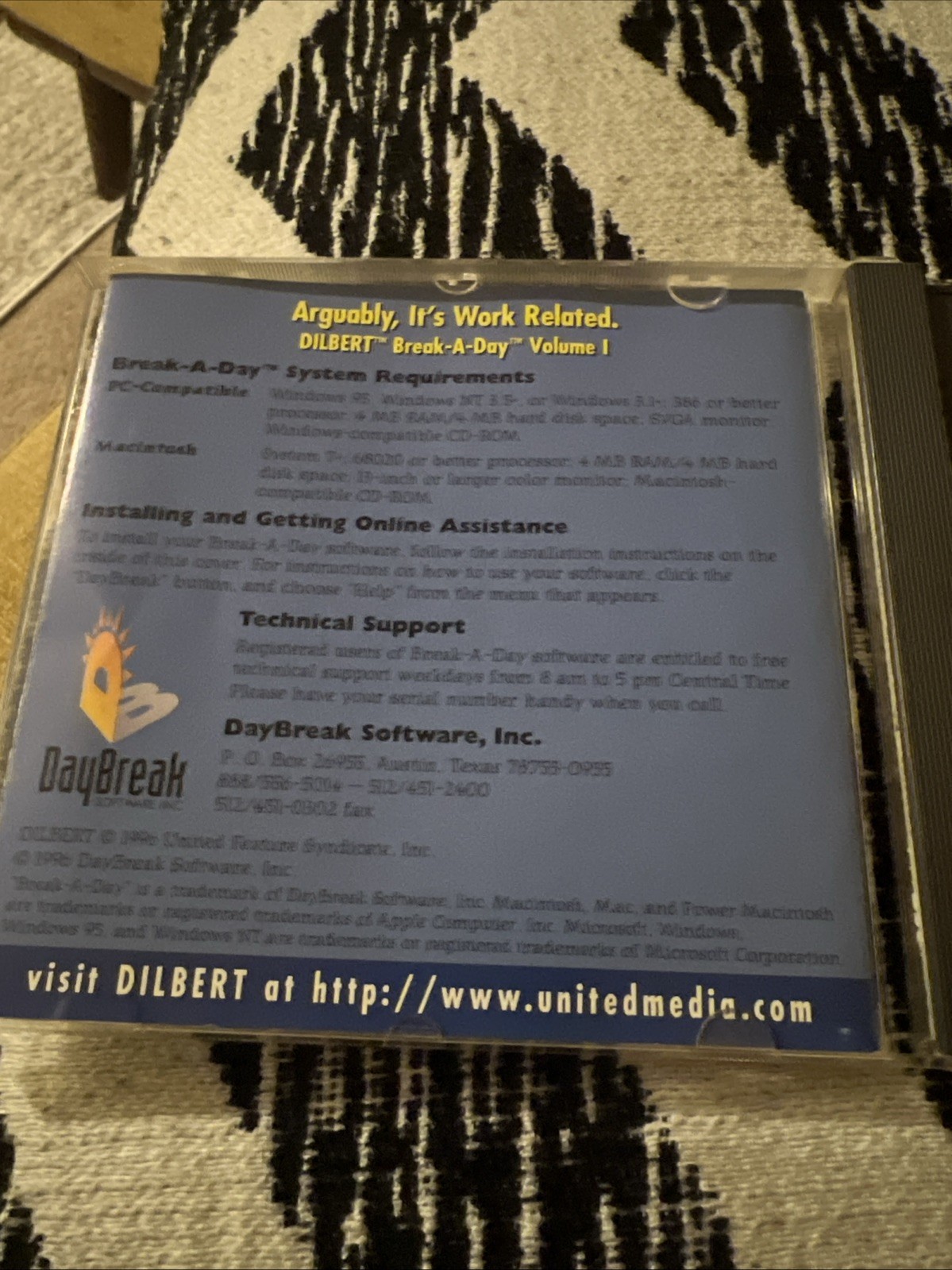 Dilbert Daybreak Break-A-Day Software By Scott Adams 1996 Cd Free Gift 🎁