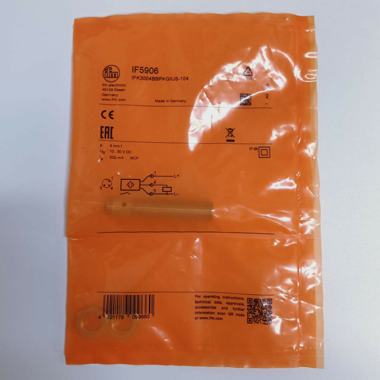 IFM IF5906 Inductive Proximity Switch Sensor 10-30VDC 700Hz New