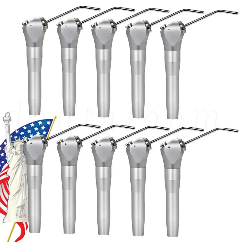Lot Dental 3 Way Air Water Spray Triple Syringe Handpiece w/ Nozzles Tips Tubes