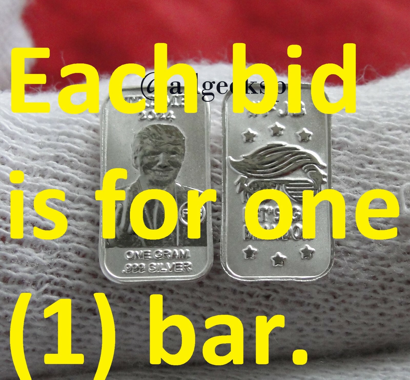 1 gram .999 Pure Silver Bar Let's Go Brandon #FJB Trump 2024 in hard capsule