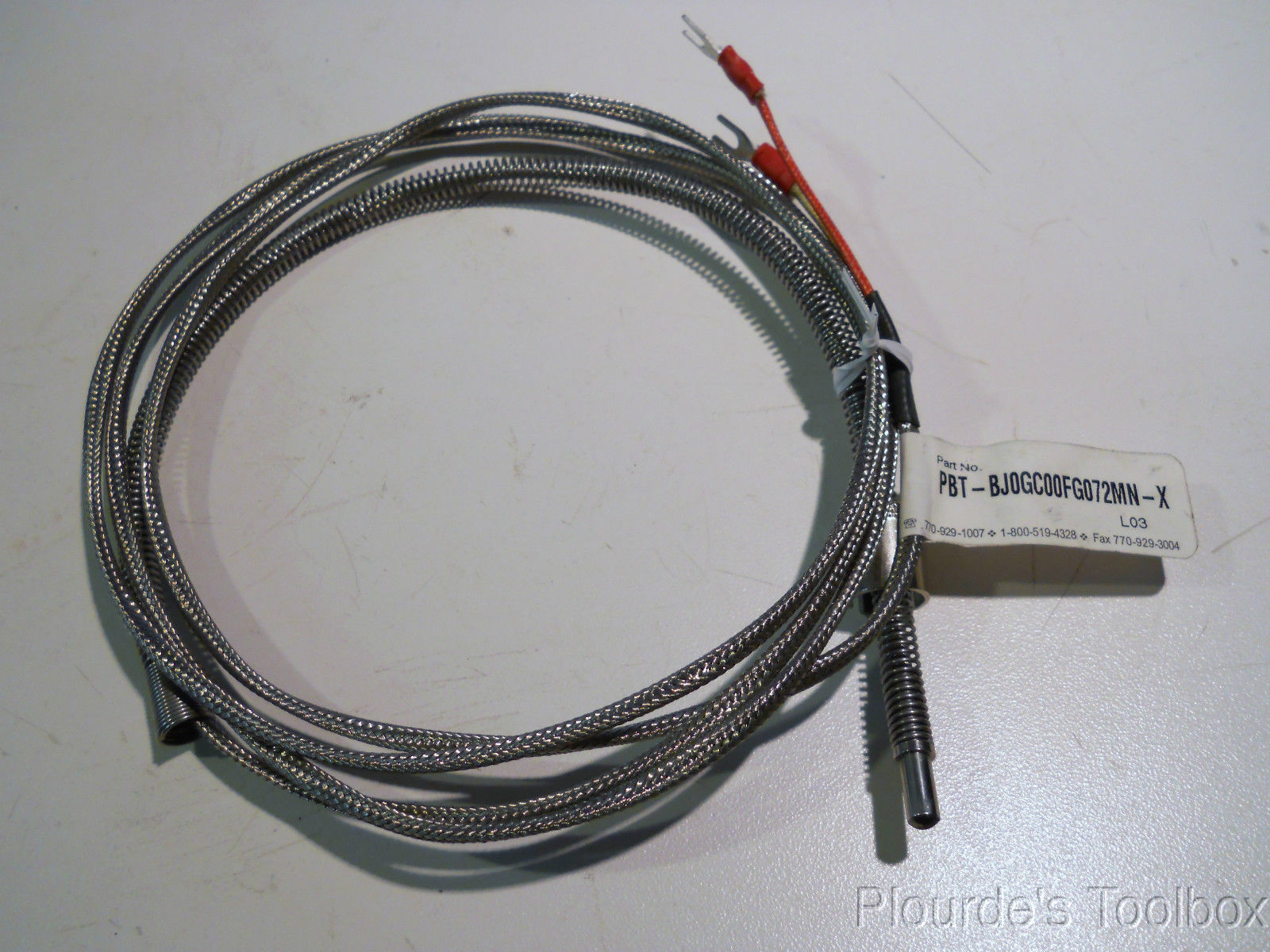 Slightly Used PrimeTec Thermocouple Probe Sensor, PBT-BJ0GC00FG072MN-X, HSG03