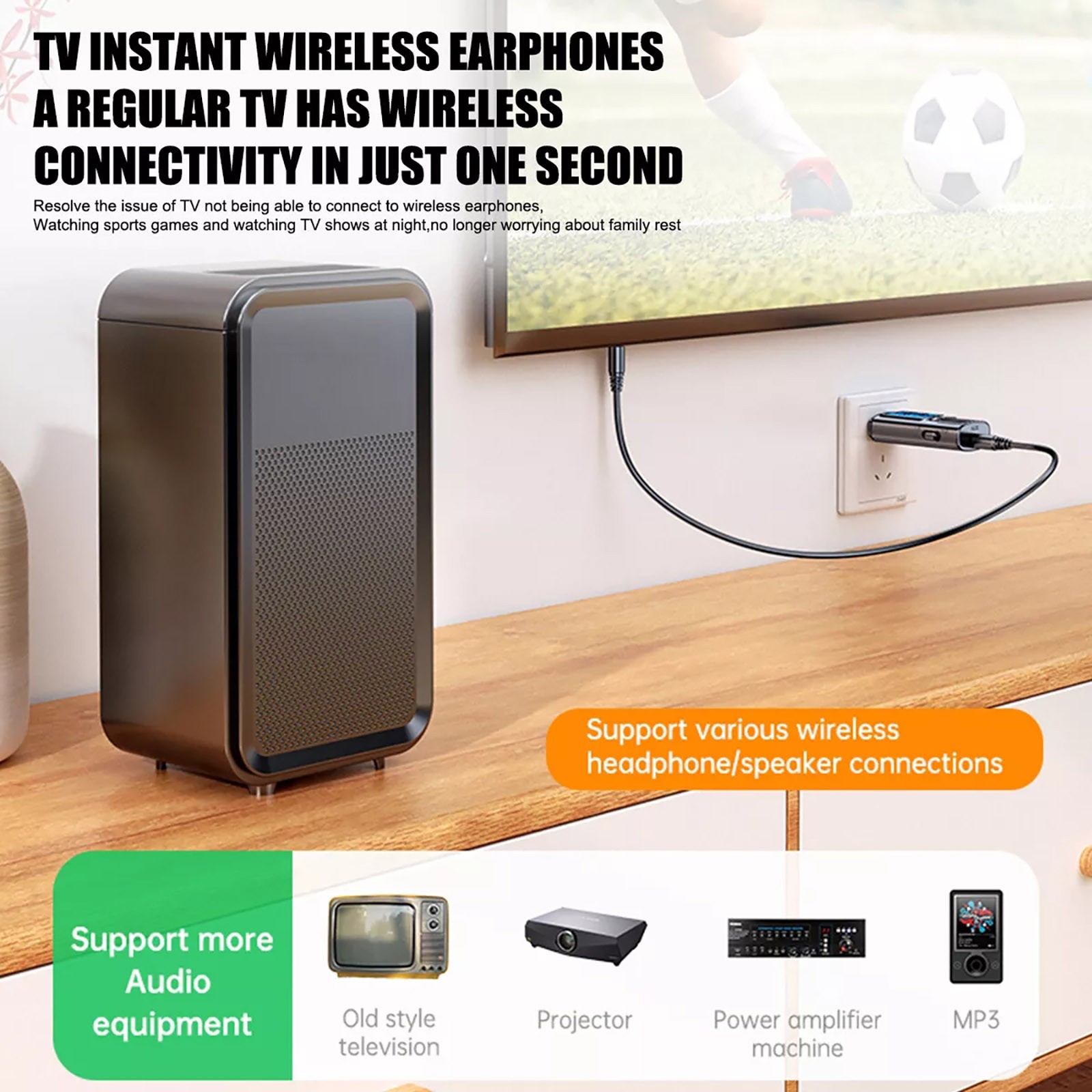 Bluetooth5.4 Transmitter Receiver 2-in-1 Wireless Audio 3.5mm Jack Aux Adapter