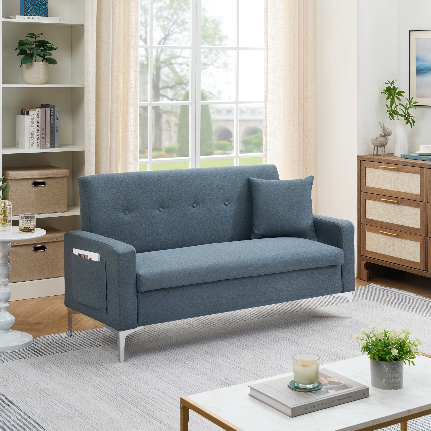 2 Seater Sofa Couch Velvet Upholstered Sofa Couch Living Room Sofa with Storage