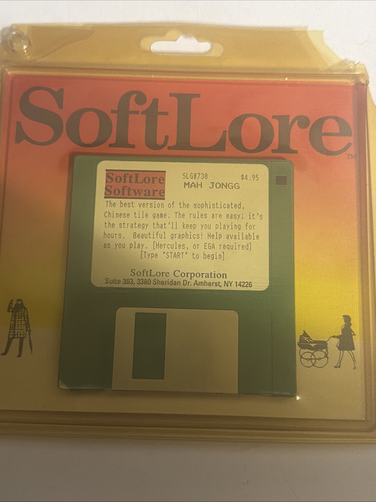 Softlore Mah Jongg  Floppy Disk HTF