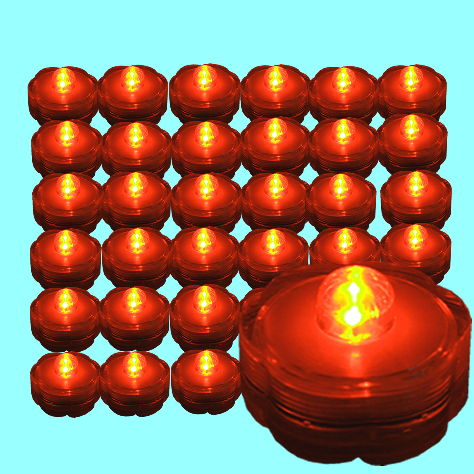 36 ORANGE LED Tea Light~ Wedding Centerpiece Eiffel Tower Vase- FREE SHIP