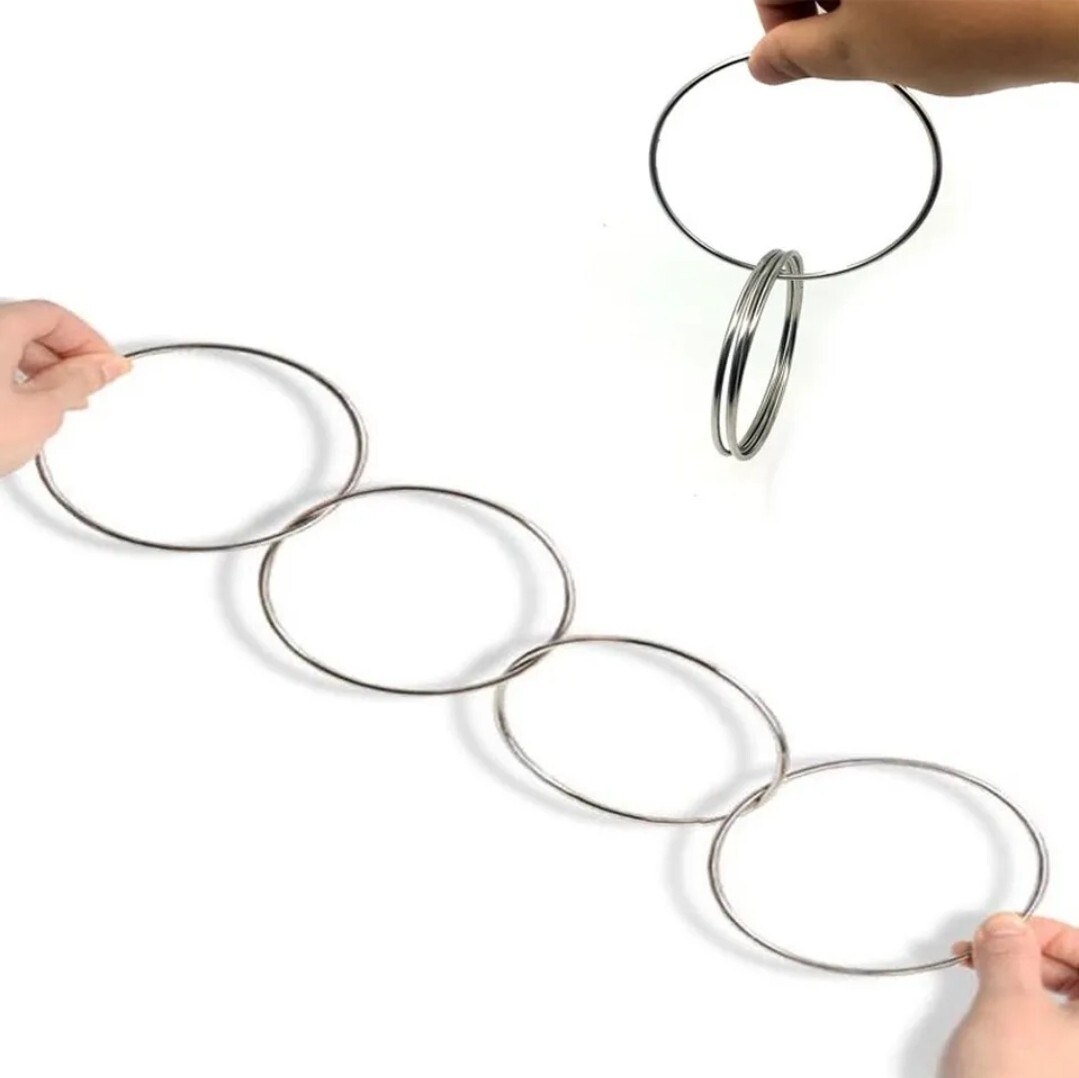 Magic Trick 4 Chinese Linking Rings Metal Ring Link Street Magician Props T3