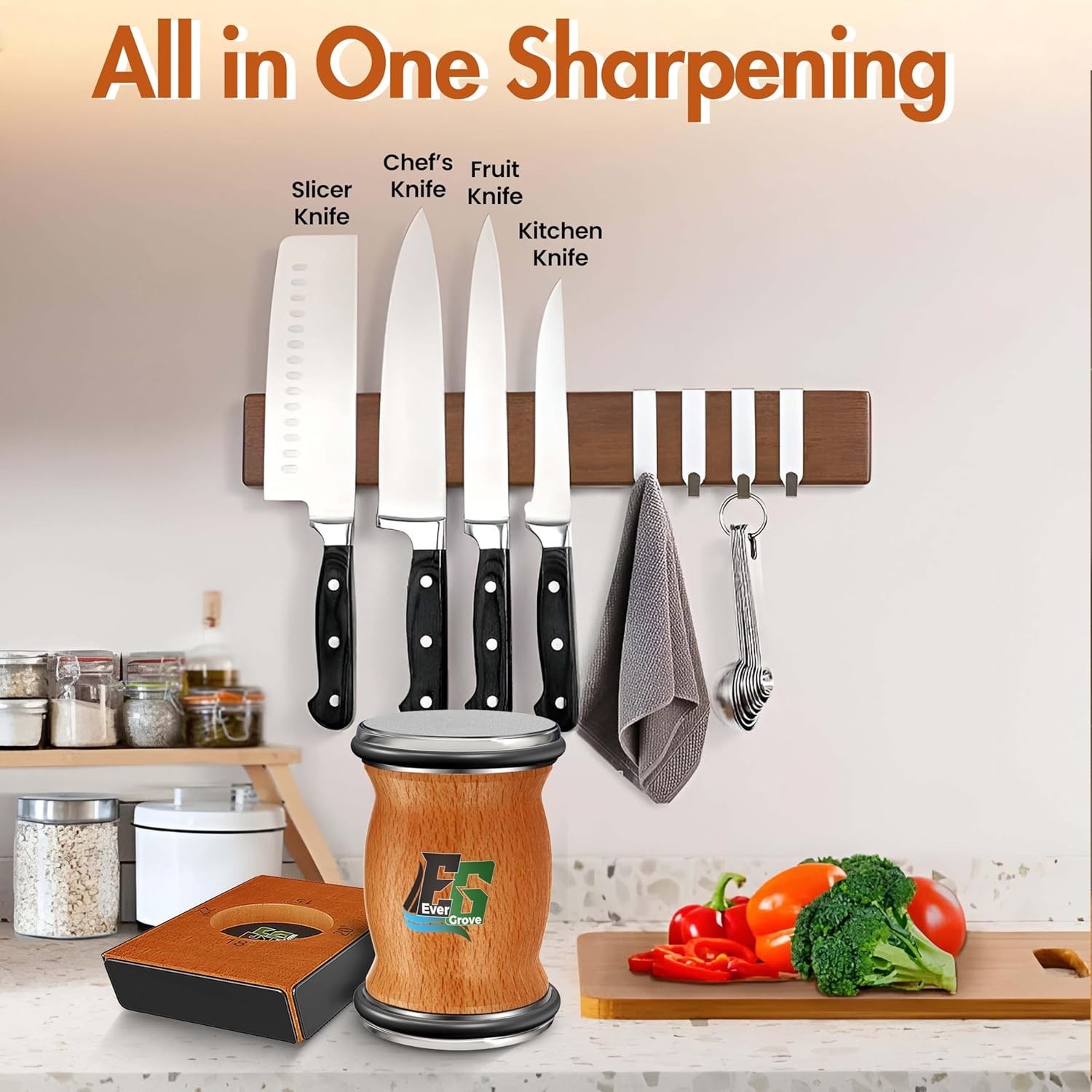 Knife Sharpener Tool Rolling Knife Sharpener Kit Knife Sharpening W/ Diamonds &