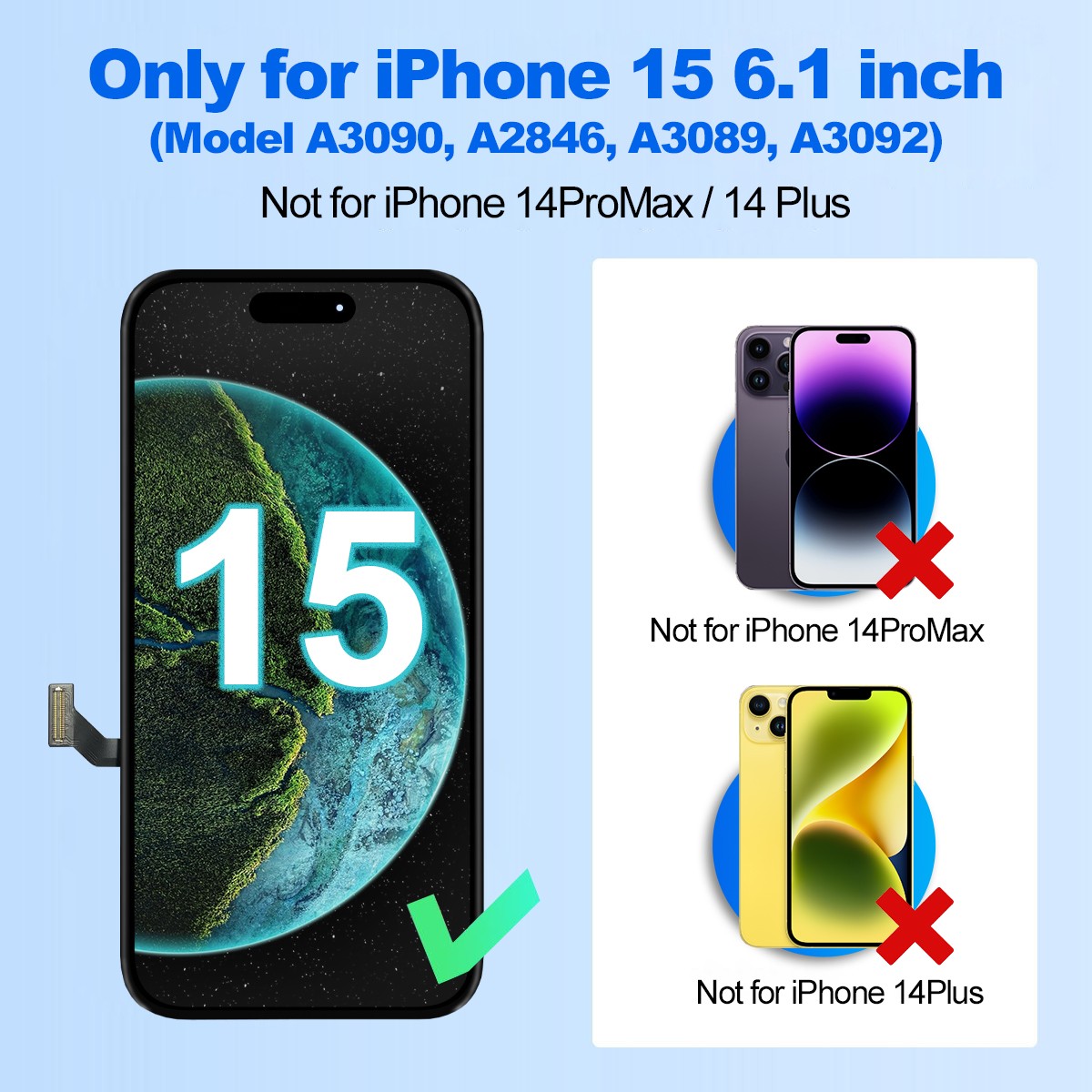 For iPhone 15 Screen Replacement LCD Display Digitizer 3D Touch Digitizer Tool