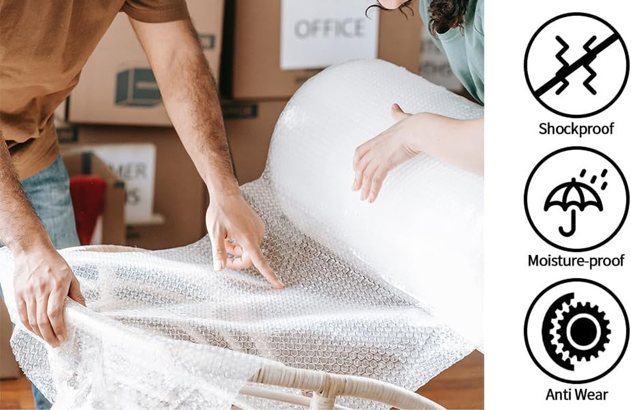 2 Pack-12Inchx72Ft Total 3/16" Air Bubble Cushioning Wrap Roll, Bubble Wrap for