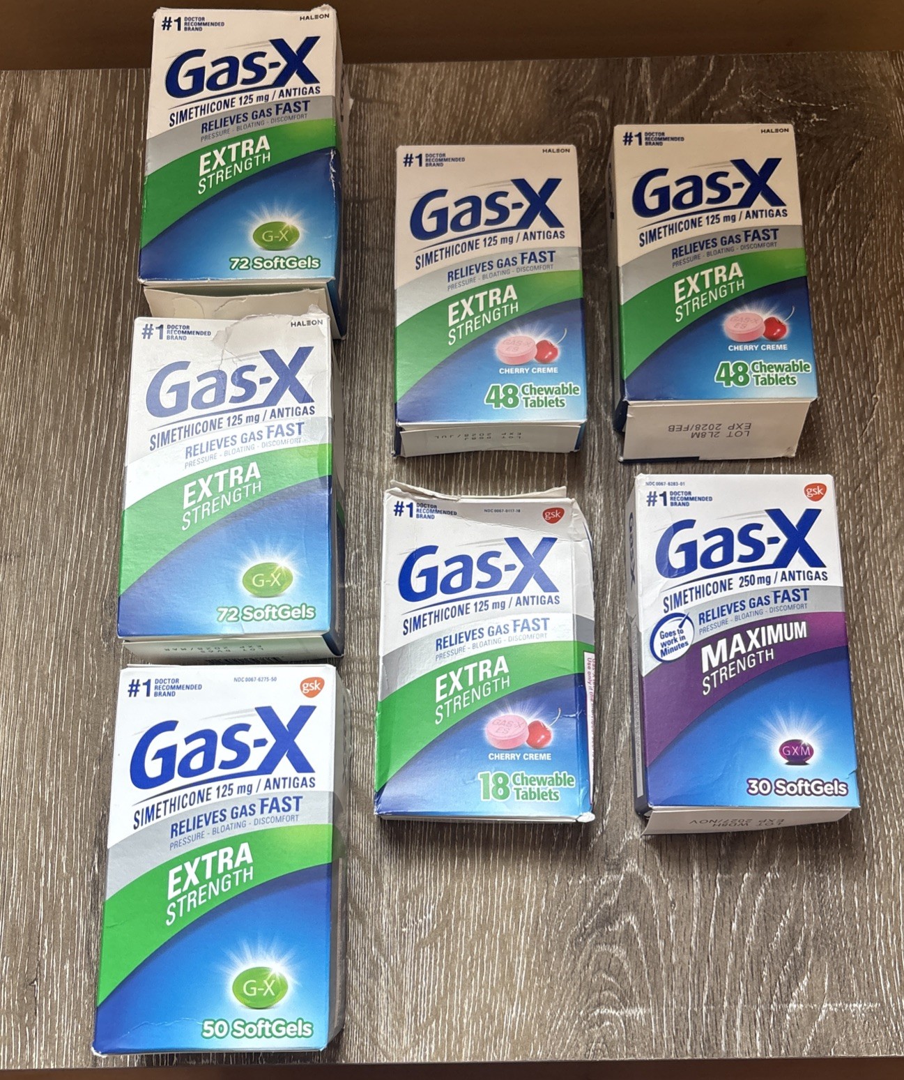 Gas-X Extra/Max Strength Gas Relief Softgels/Tablets 125mg 338 Count Exp: 08/27+
