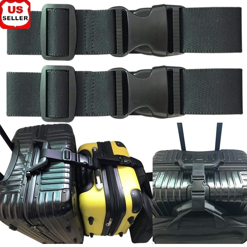 TSA Approved Adjustable Luggage Strap Set Travel Accessory Heavy Duty 2pcs New