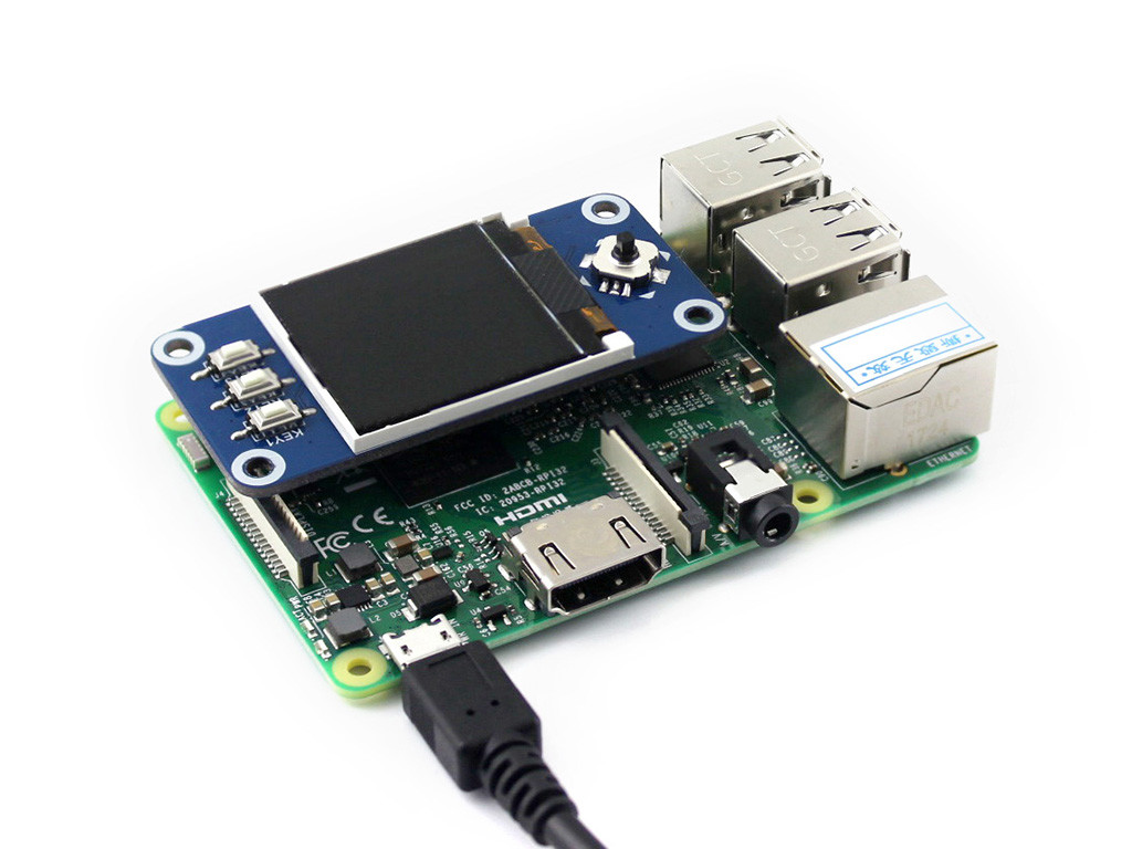 Waveshare 1.44inch LCD Display HAT for Raspberry Pi 128x128 Pixels SPI Interface