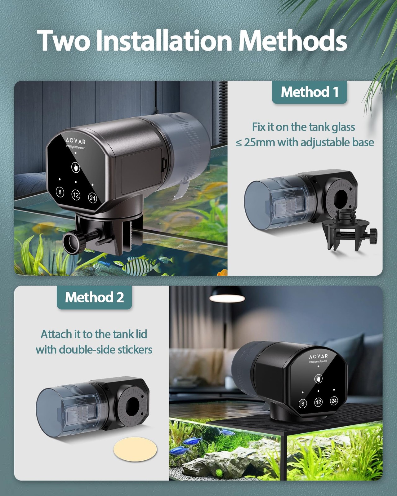 Automatic Fish Feeder Dispenser for Aquarium: 200ml Large Capacity Auto Black