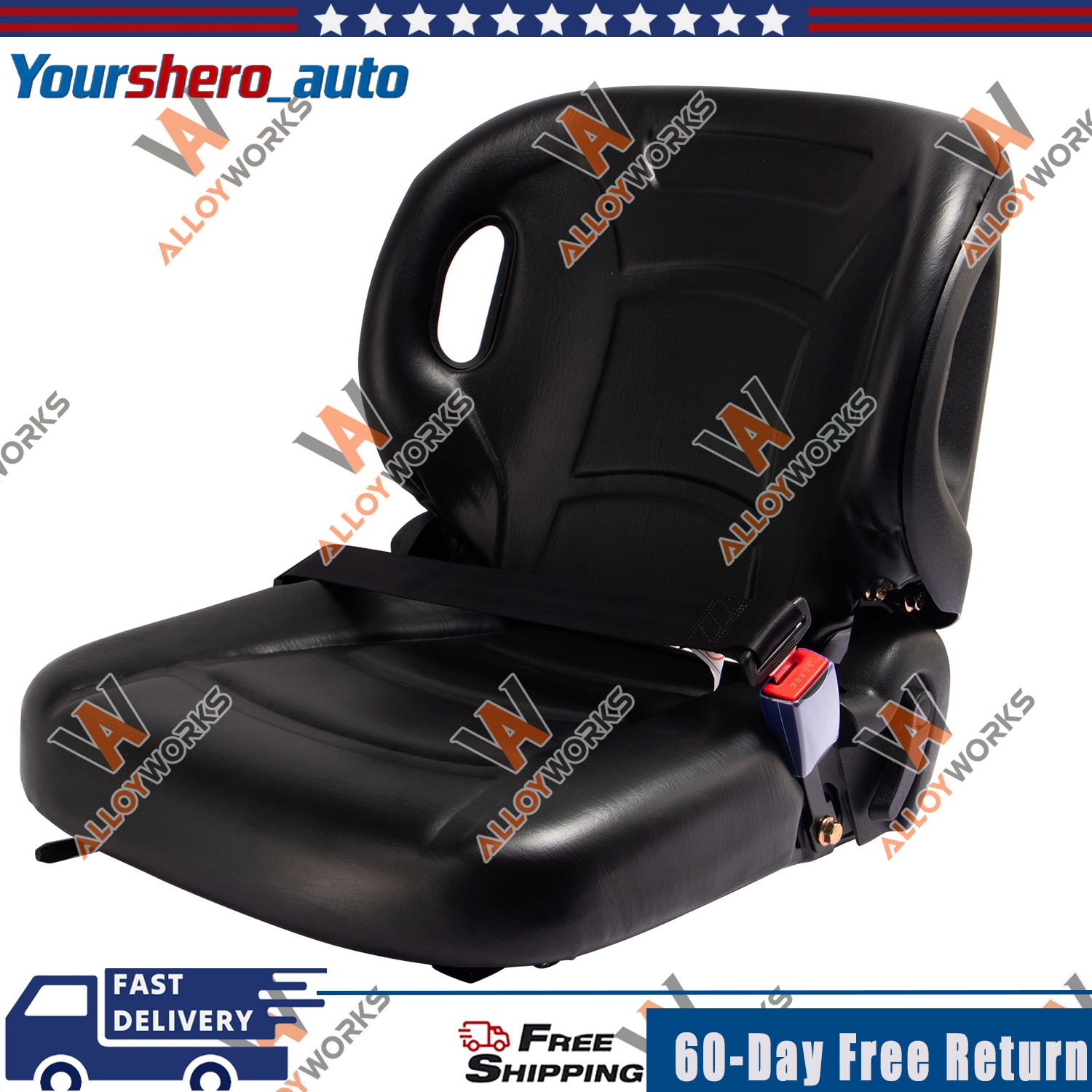 Fits TOYOTA 4 / 5 / 6 / 7 / 8-SERIES FORKLIFT SEAT W/ ADJUSTABLE SEATBELT MOLDED
