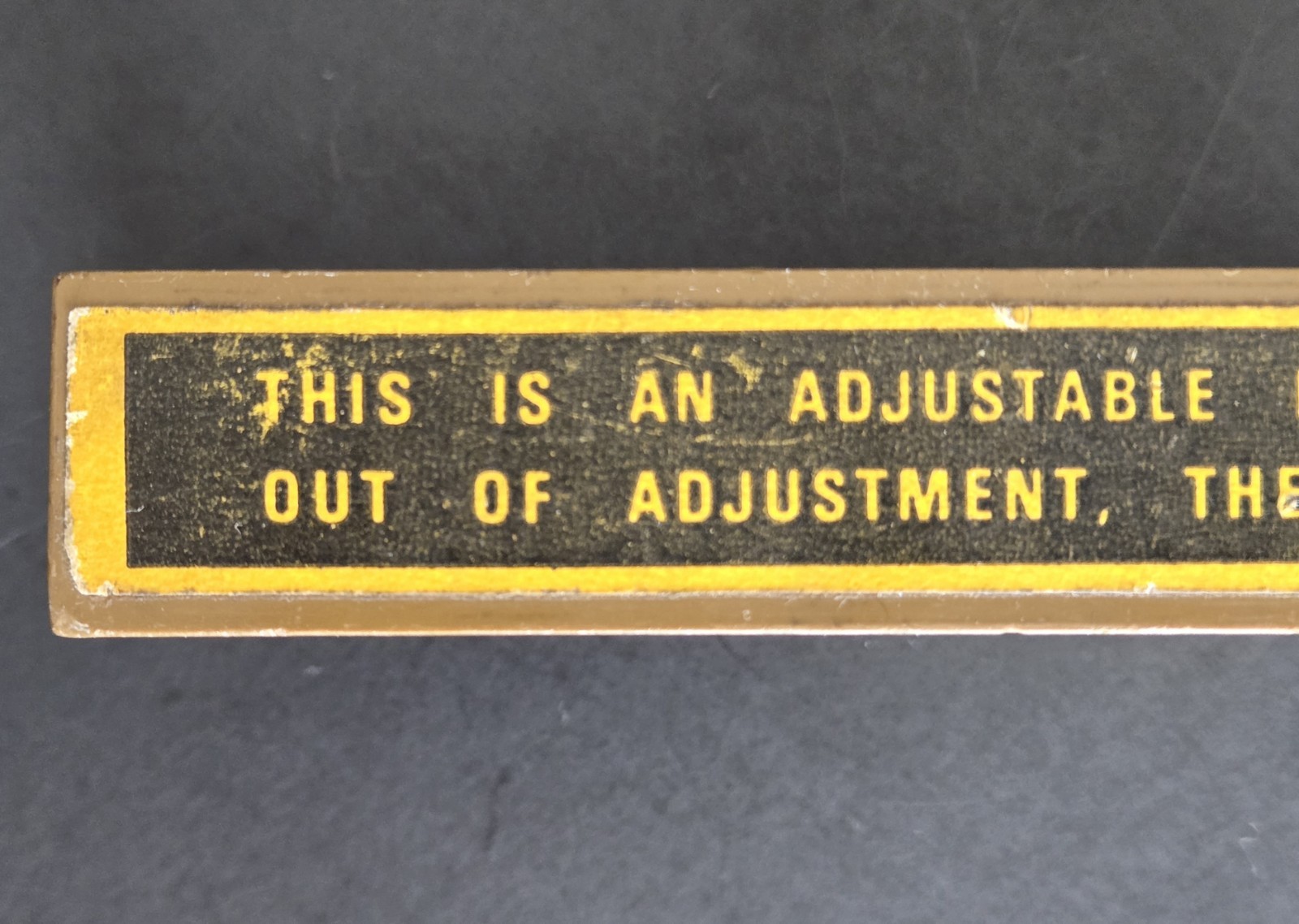 Vintage Unbreakable Level 12" Two Vial Adjustable Tool Trophy USA Non-Magnetic