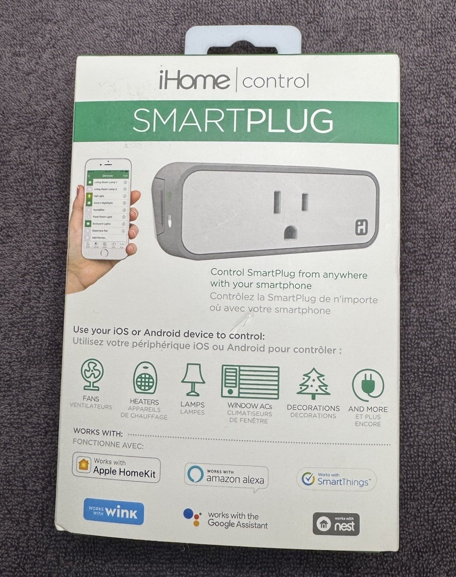 iHome iSP6XC Wi-Fi Smart Plug White App-Controlled