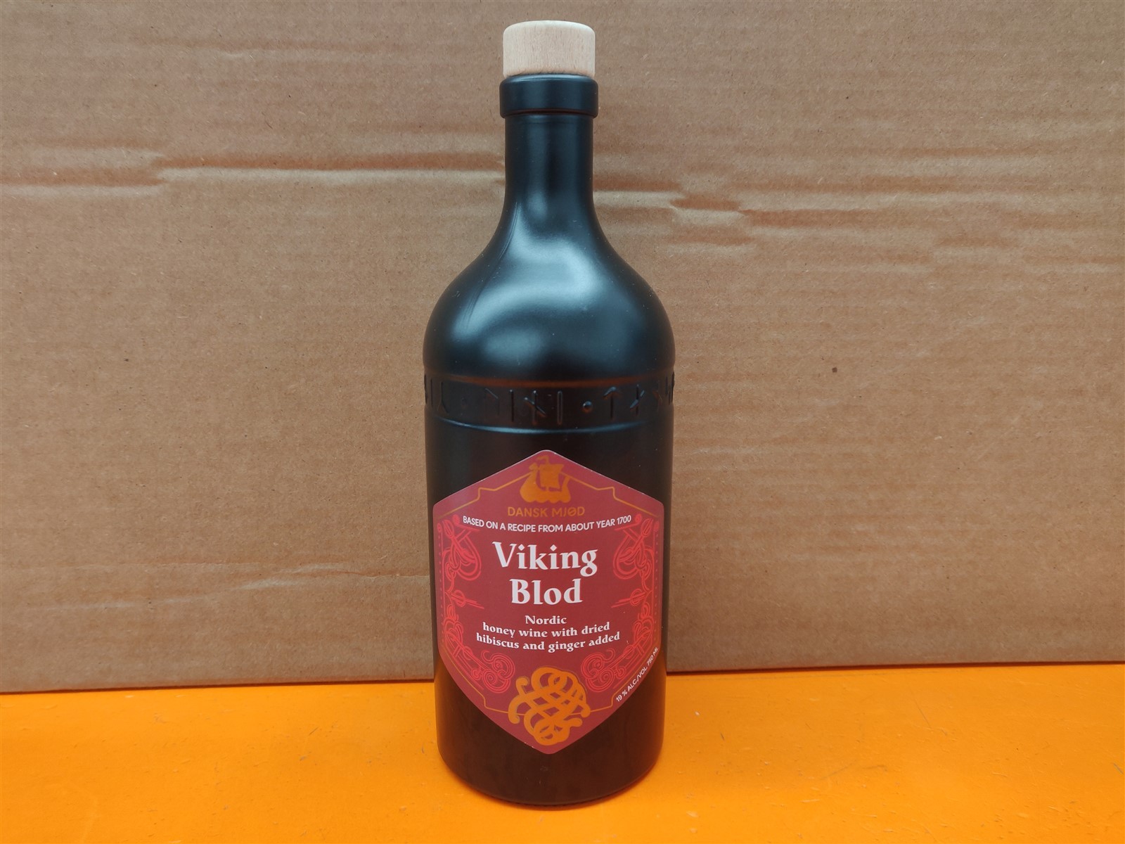 ⭐️⭐️⭐️⭐️⭐️ EMPTY 750mL Dansk Mjod Viking Blod Mead Wine Craft/Display Bottle
