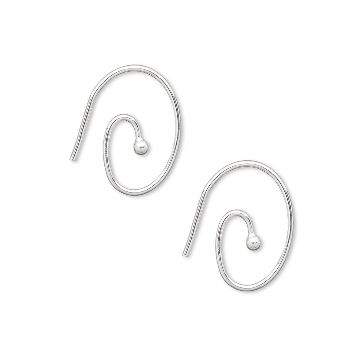 100 Silver Plated Brass 16x12mm Ear Wires Oval Swirl Open Loop Earrings
