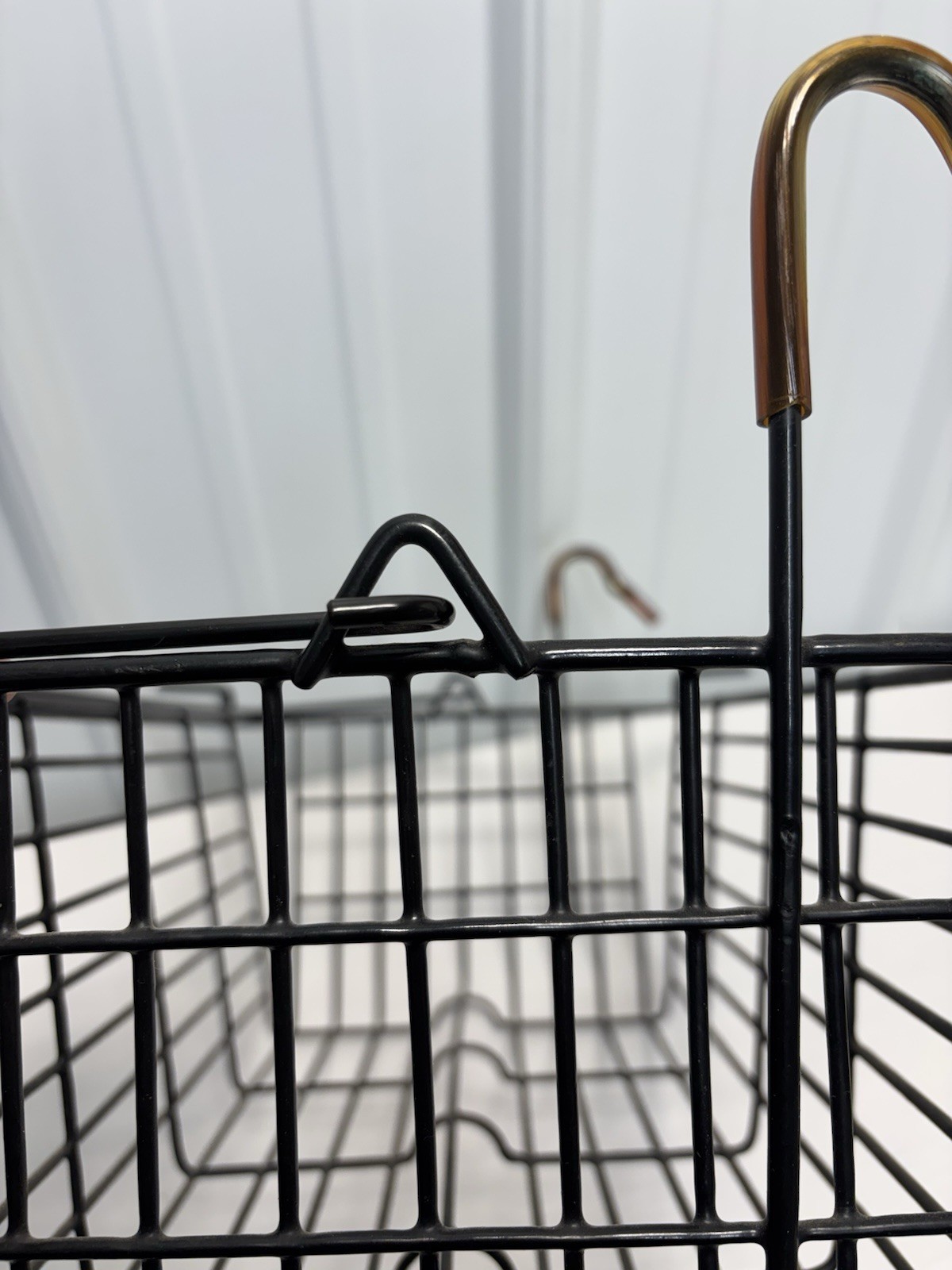 Black Coated Wire Removable Storage Basket for Rollator Walker or Bicycle