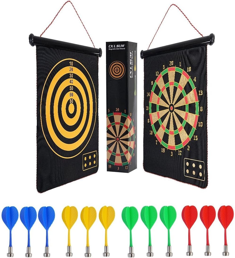 Magnetic Dart Board, Indoor Outdoor Dart Games for Kids with 12pcs Magnetic Dart
