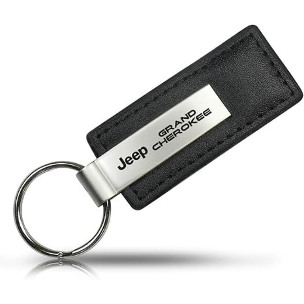 Au-Tomotive Gold, Inc. Leather Key Fob for Jeep Grand Cherokee (Black)
