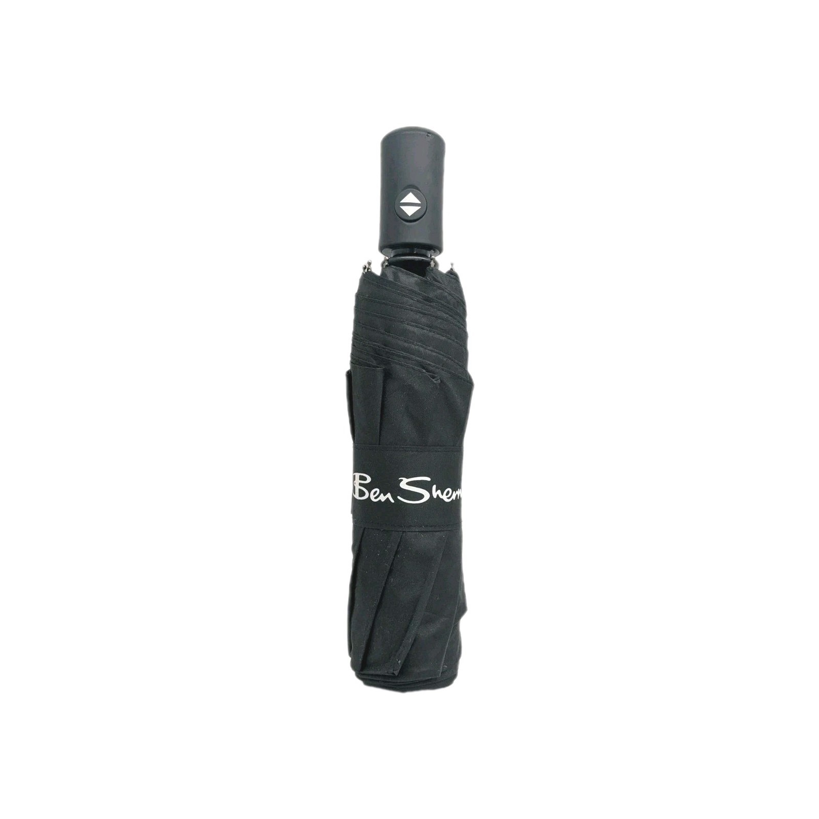 Ben Sherman Black Compact Automatic Folding Umbrella Travel Size Auto Open