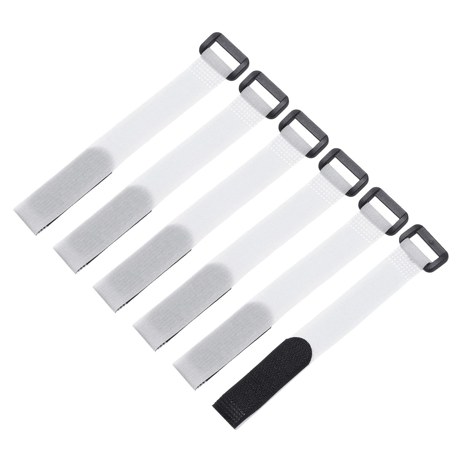 6Pcs Battery Tie Down Straps,0.8x8" White Nylon Hold Down Hook Loop Strap