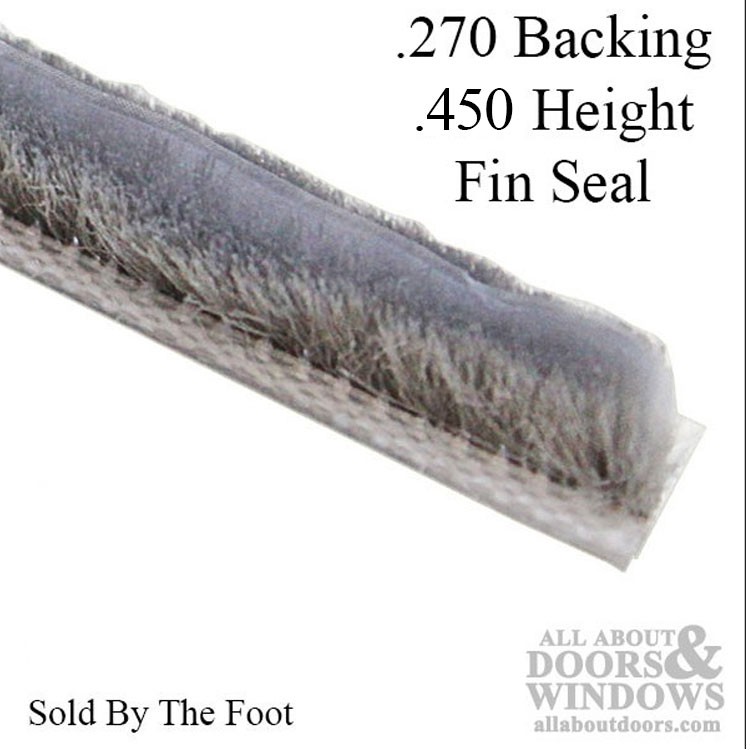 Aftermarket T-Back Fuzzy Pile Weatherstrip .270 x .450 Fin Seal Grey - Per Foot