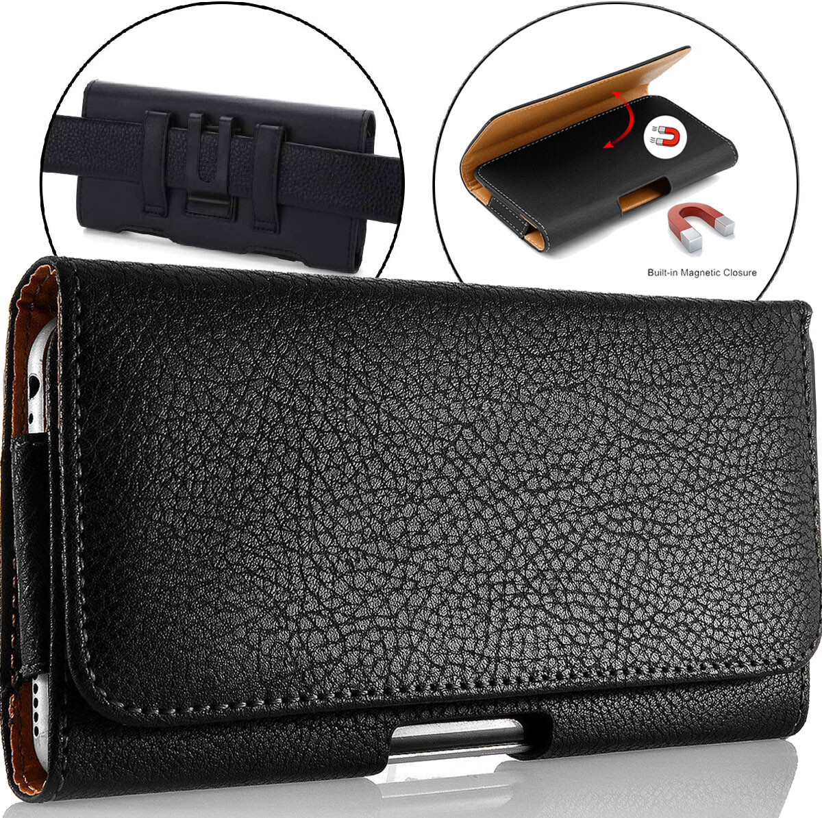 For Verizon LG Exalt LTE VN220 Phone Case Leather Belt Holster Clip Pouch Cover