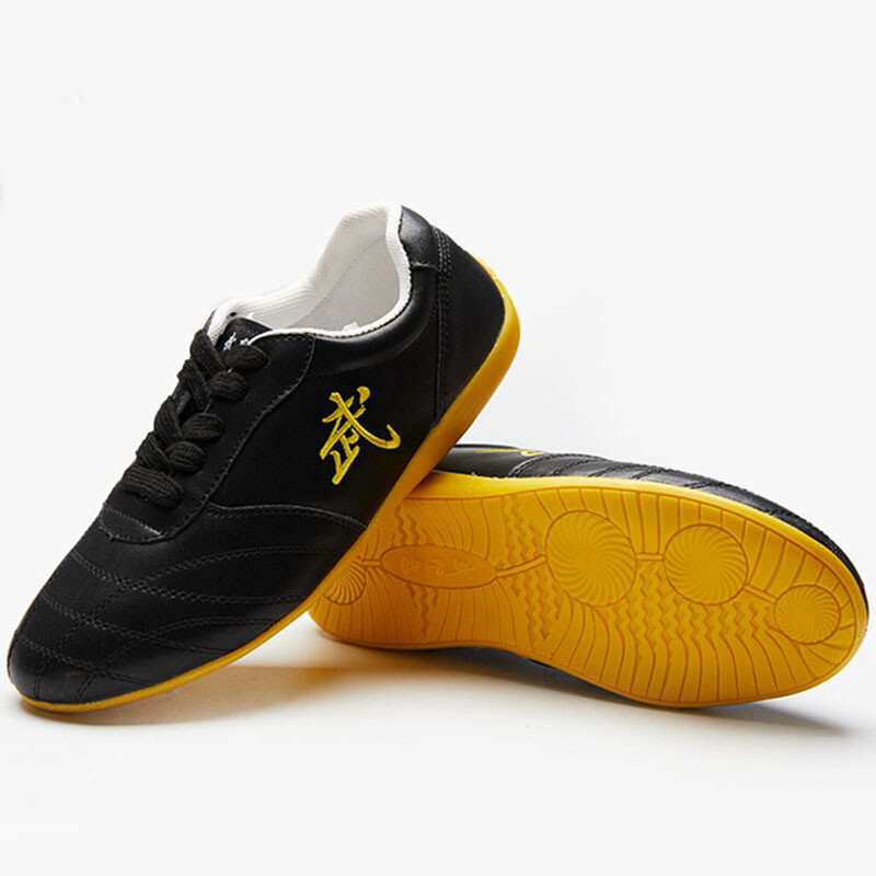 Leather Tai Chi Martial Arts Shoes Kung Fu Sneakers Unisex Sport Taolu Footwear