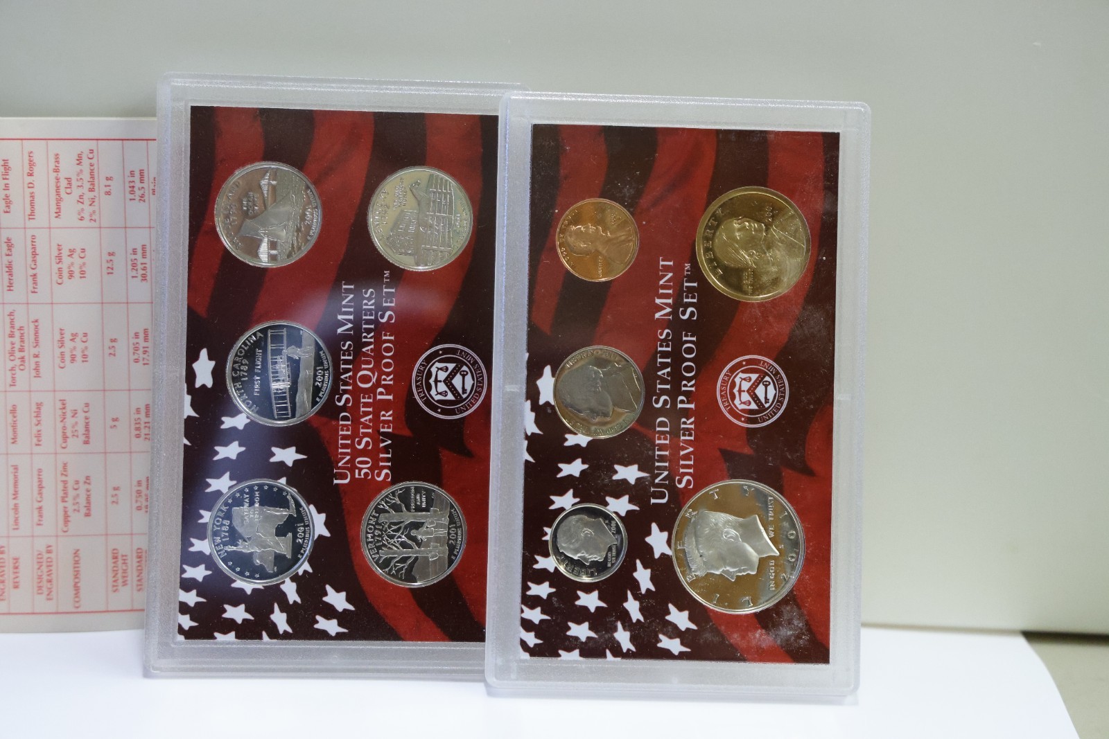 2001 S U.S. Silver Proof Set – 10 Coins w/ Original Box & COA OGP