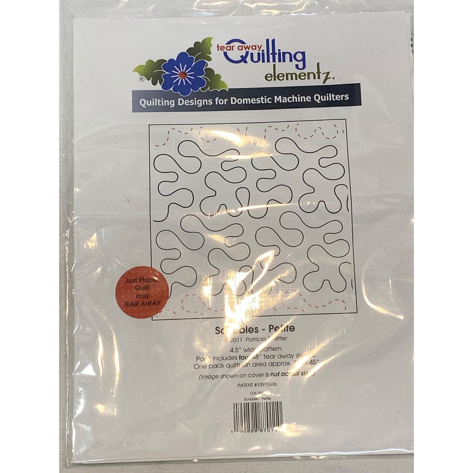 Sten Source Quilting Creations Printed Tear Away Quilting Paper 4/Pkg-Scribbles-
