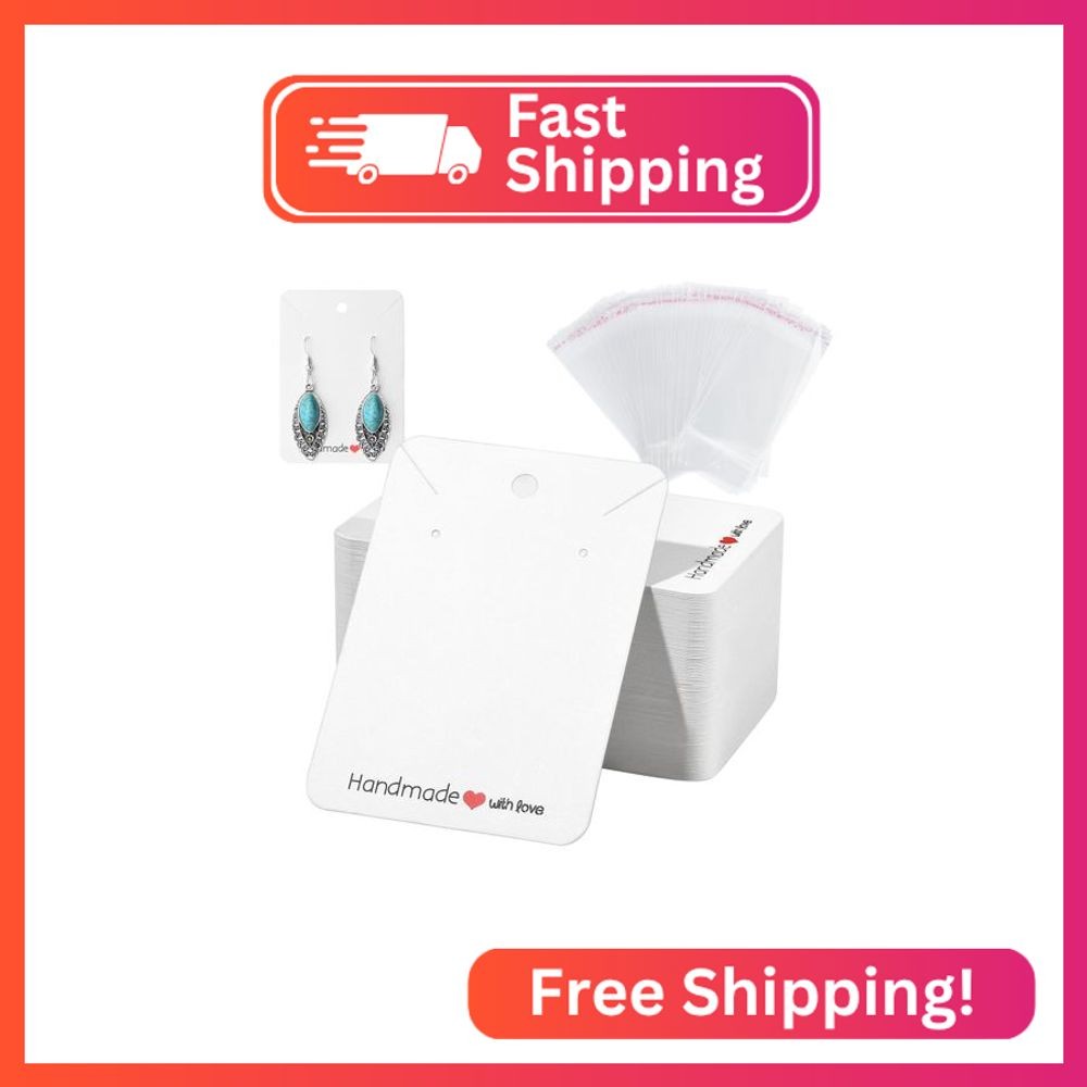 XianNVXi Earring Display Cards - 100 Pcs, Packaging Bags for Earrings, Necklace