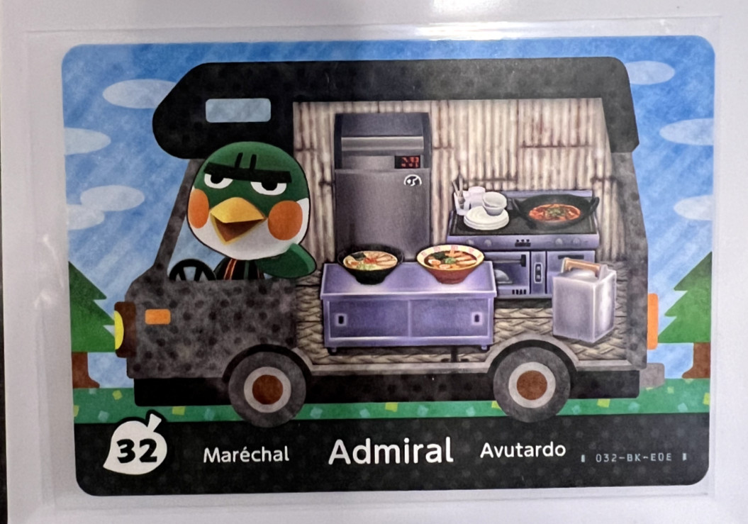 32 Admiral 32 Animal Crossing Welcome Amiibo New Leaf RV Series Card NA Version