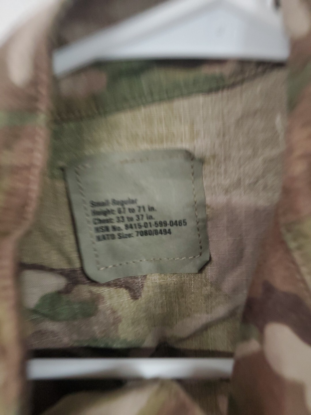Small Regular US ARMY ISSUE MULTICAM - FLAME RESISTANT New No Tags jacket top