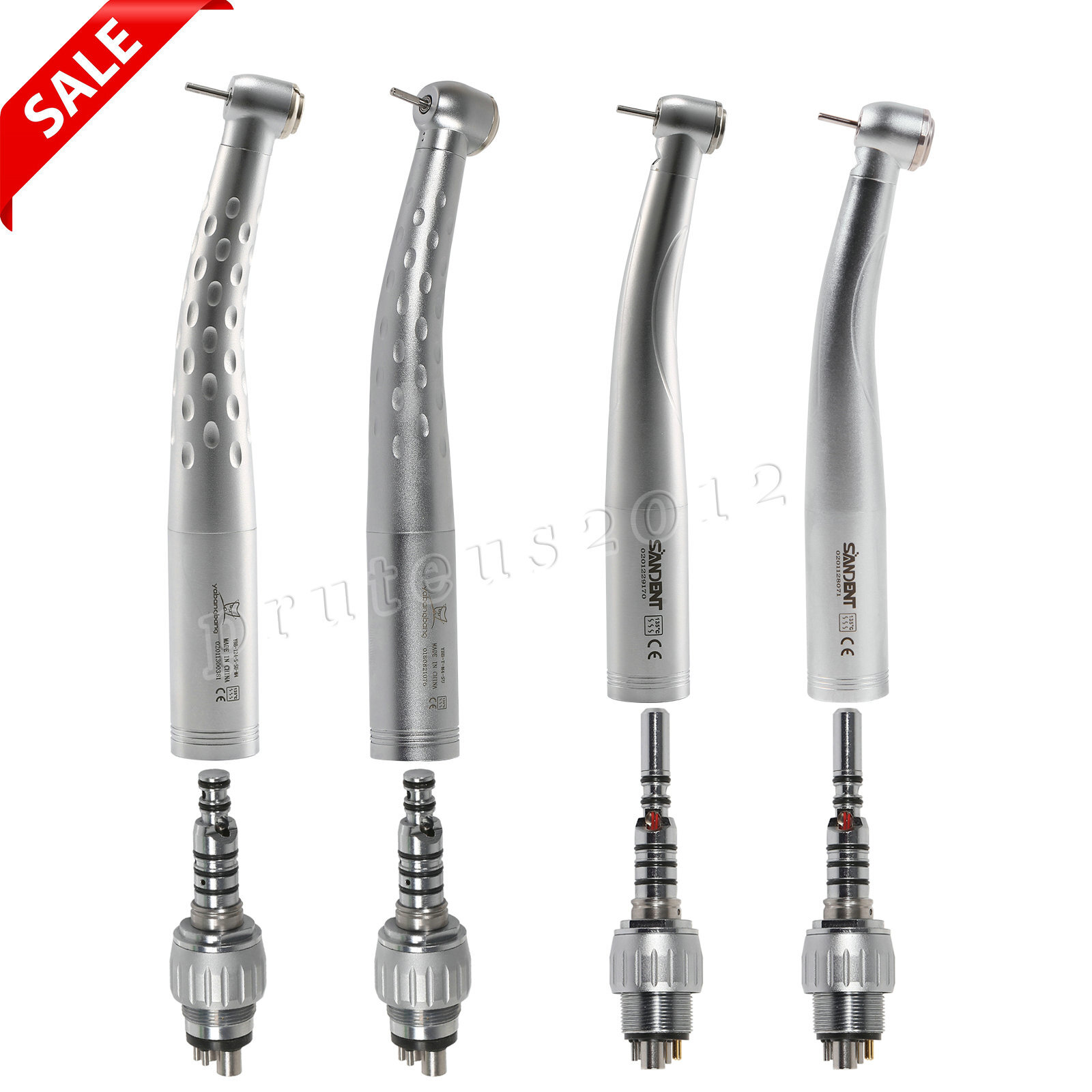 Dental High Speed No LED/ Fiber Optic LED Handpiece 4/6Holes Quick Coupling